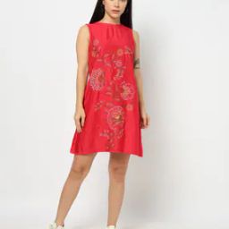 Women Floral Embroidered A-Line Dress-image-53