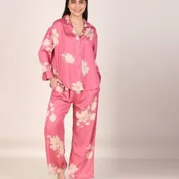 masha Women Floral Print Shirt & Pyjamas Set-picture-25