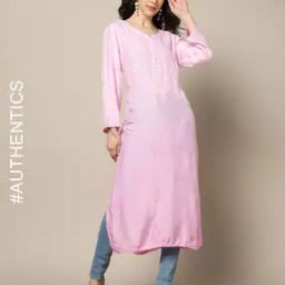 Women Hand Embroidered Lucknowi Chikankari Straight Kurta-image-75