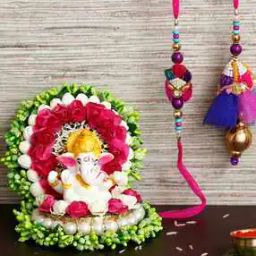 Rakhi with Ganesha Idol & Roli Chawal Set-4