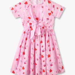 Girls Printed Fit & Flare Dress-image-27