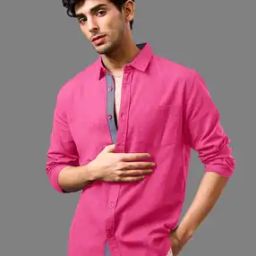 Men Regular Fit Shirt with Spread Collar -picture-12