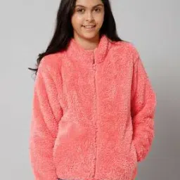 Girls Fluffy Yarn Fleece Full-Zip Jacket-picture-19