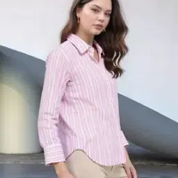 Women Stripes Regular Fit Shirt-image-54
