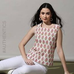 Handblock Print Cotton Sleeveless Top-image-25