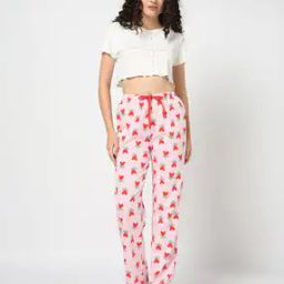 Women Heart Print Regular Fit Pyjamas-picture-40