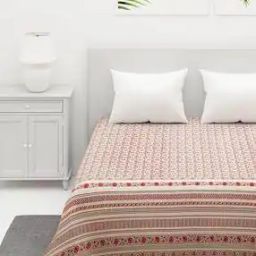 200 TC Printed Double-Size Bedsheet with Pillow Covers-2