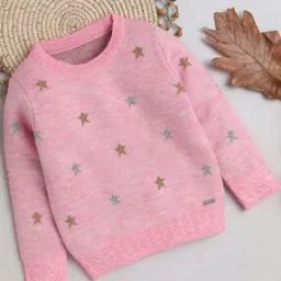 Girl Star Print Round-Neck Cardigan-image-35