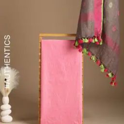 Handloom Linen Katan Unstitched Top Dupatta Set-image-68