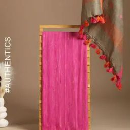 Handloom Linen Katan Unstitched Top Dupatta Set-image-69