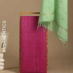 Handloom Hand Dyed Unstitched Tussar Top Katan Dupatta Set-image-68