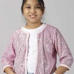 Girls Embellished Front-Open Jacket-image-1