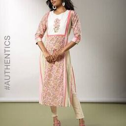 Handblock Print Cotton Straight Kurta-image-82