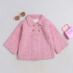 Girls Ribbed Knitted Cardigan with Button-Closure-picture-0