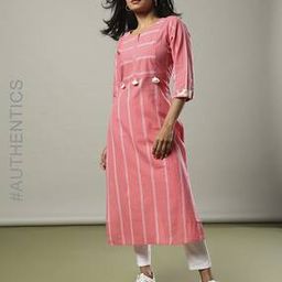 Handloom South Cotton Straight Kurta with Tassels-image-33