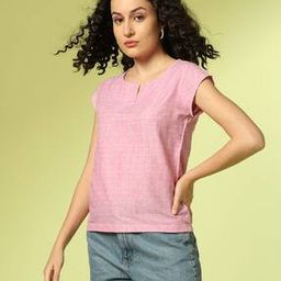 Women Geometric Woven Relaxed Fit Top-image-25