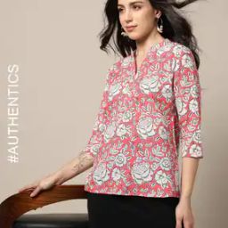 Handblock Print Cotton Straight Top-image-20