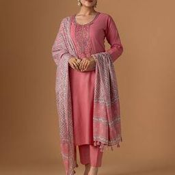 Women Embroidered Straight Kurta Set-image-5