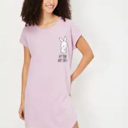Women Typographic Print Round-Neck Chemise-image-18