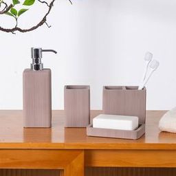 Set of 4 Ribbed Bathroom Accessories-23
