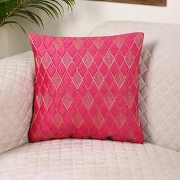 Checks Embroidered Cushion Cover-image-53