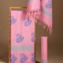 Handblock Printed Katan Silk Unstitched Dress Material-image-77