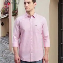 Men Oxford Patterned Regular Fit Shirt with Patch Pocket-image-63