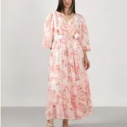 vero moda Women Floral Print Midi Tiered Dress-picture-3