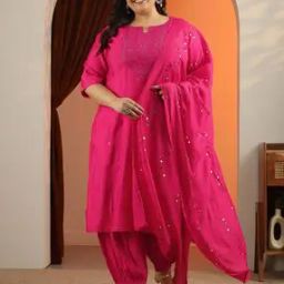 Women Embroidery Straight Kurta Set-37