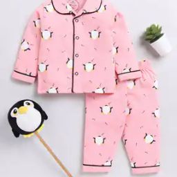 Girls Graphic Print Shirt & Pyjamas Set-18