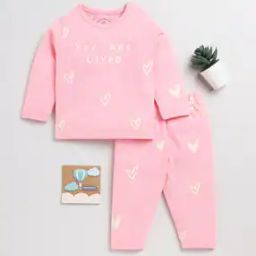 Girls Graphic Print T-Shirt & Pyjamas Set-46