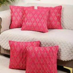 Set of 5 Quilted Cushion Covers 16 " x 16"-image-1