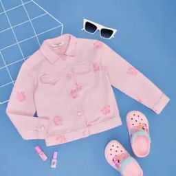 Girls Floral Print Harrington Jacket with Flap Pockets-image-19