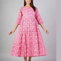 Women Floral Print A-Line Dress-image-95