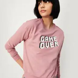 Women Regular Fit Typographic Print Sweatshirt-image-99