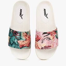 Floral Print Slip-On Slides-7