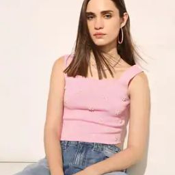 Women Embellished Slim Fit Crop Top-picture-48