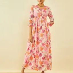 Women Floral Print A-Line Dress-image-27