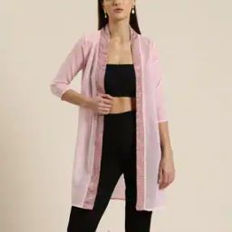 Women Embroidered Shrug with Bracelet Sleeves-37