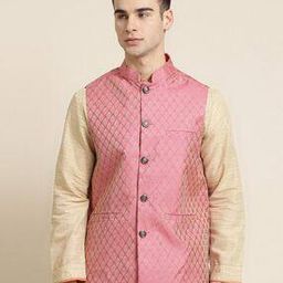 Woven Pattern Nehru Jacket-29