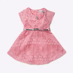 Lace A-line Dress with Rosette-image-34