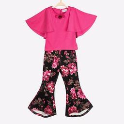 Top with Floral Print Flared Pants-image-34
