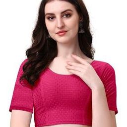 Round-Neck Slip-On Blouse with Lace Border-image-1