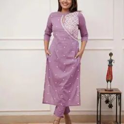 Women Embroidered Straight Kurta & Pants Set-image-24