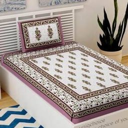 150 TC Printed Single Bedsheet with Pillow Cover-27