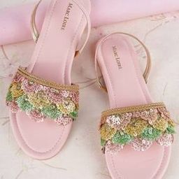 Embellished Slingback Flat Sandals-image-10