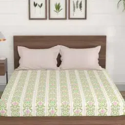 Morning Glory Cotton Fitted Bedsheet-27