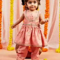 Girls Embroidered Kurta with Bottomwear-image-68