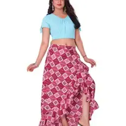 Women A-Line Skirt with Elasticated Waistband-image-120