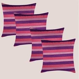 Set of 4 Striped Cushion Covers 16" x 16"-image-19